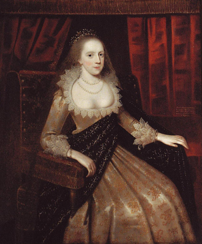 Frances Stanley Egerton, Countess of Bridgewater. Oil painting, possibly by Paul van Somer. Private collection at Ashridge House.