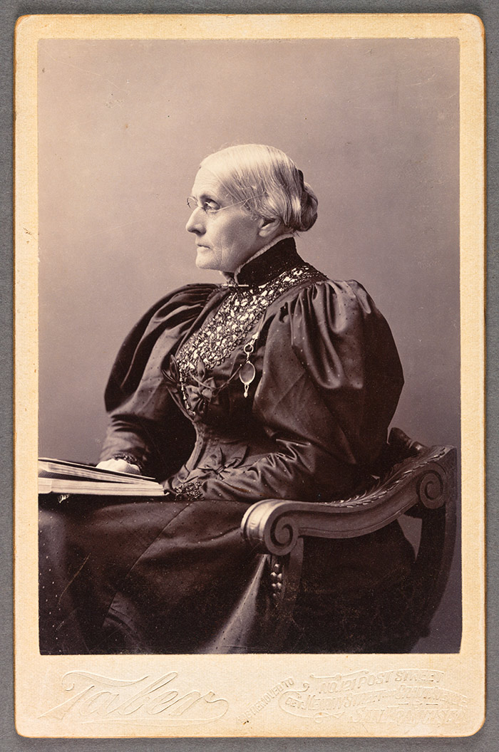 Portrait of Susan B. Anthony, 1895, Taber Photographic Co. The Huntington Library, Art Collections, and Botanical Gardens.