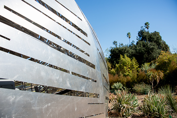 JPL’s visual strategists contend that The Huntington is a “dream spot” to install the Orbit Pavilion. They love the natural setting and the presence of botanical collections from around the world. Photo by Kate Lain.