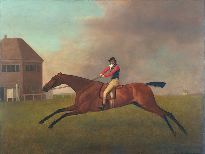 George Stubbs (British, 1724–1806), Baronet with Sam Chifney Up, 1791, oil on canvas, The Huntington Library, Art Collections, and Botanical Gardens.