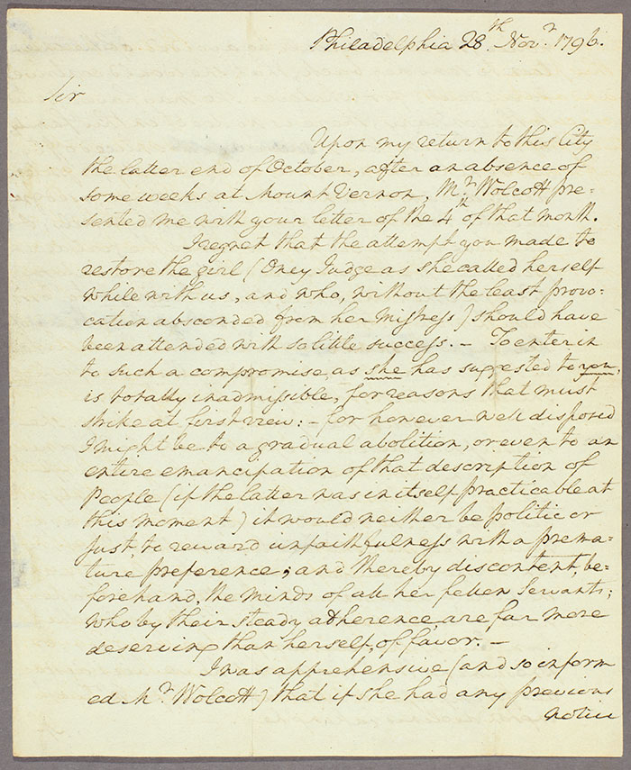 George Washington Handwritten Letter from Presidency for Sale