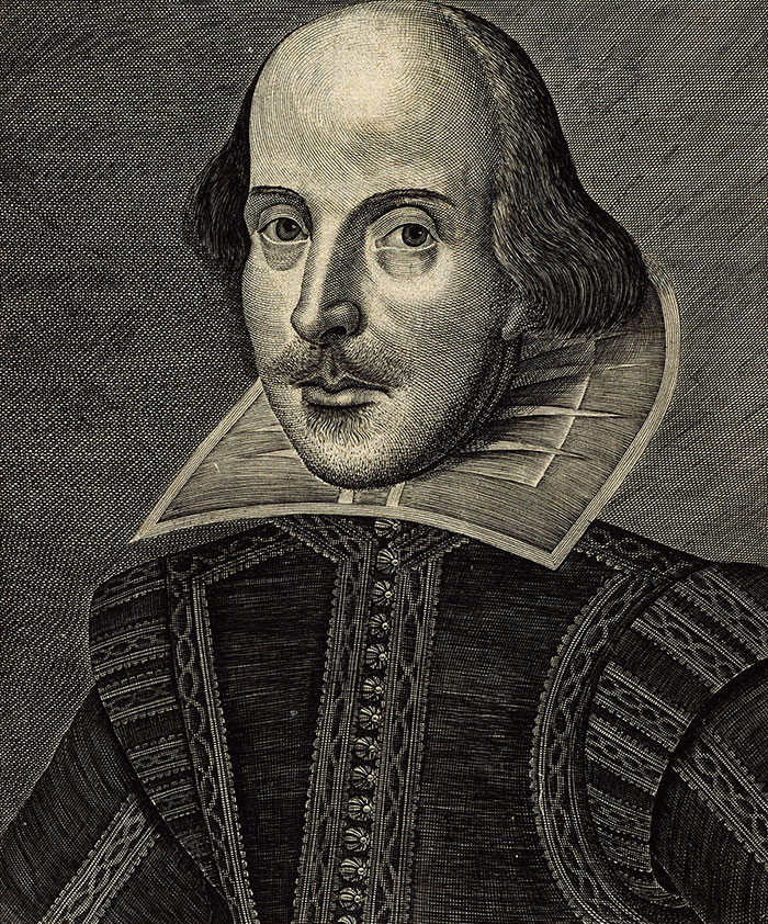 Shakespeare’s image as it appeared on the title page of Shakespeare’s Comedies, Histories, and Tragedies, known as the First Folio, published in London in 1623. The Huntington Library, Art Collections, and Botanical Gardens.