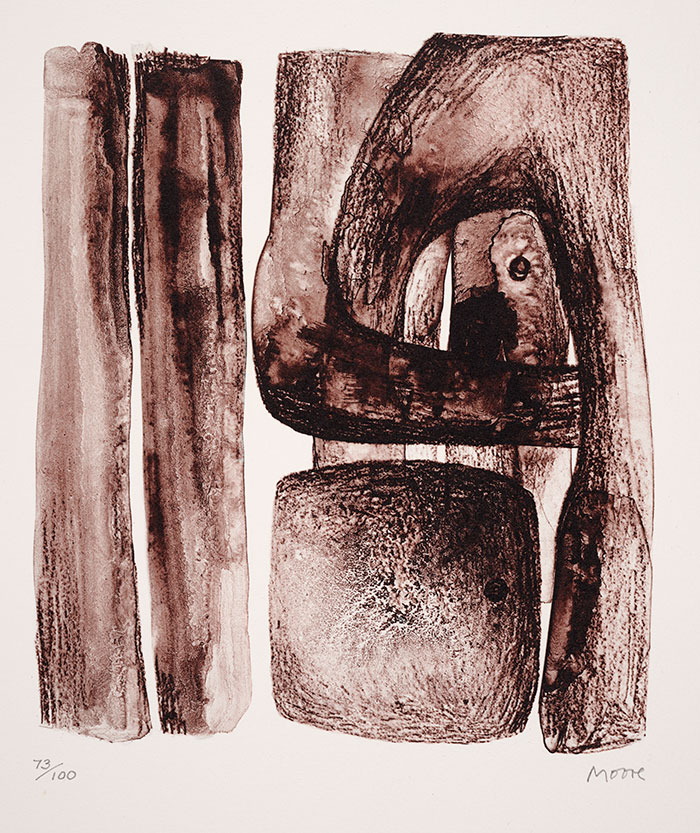 Henry Moore, Mexican Mask, 1974, lithograph, 26 x 19 in. The Huntington Library, Art Collections, and Botanical Gardens. Gift of Philip and Muriel Berman Foundation. © The Henry Moore Foundation. All rights reserved, DACS 2017 / henry-moore.org.