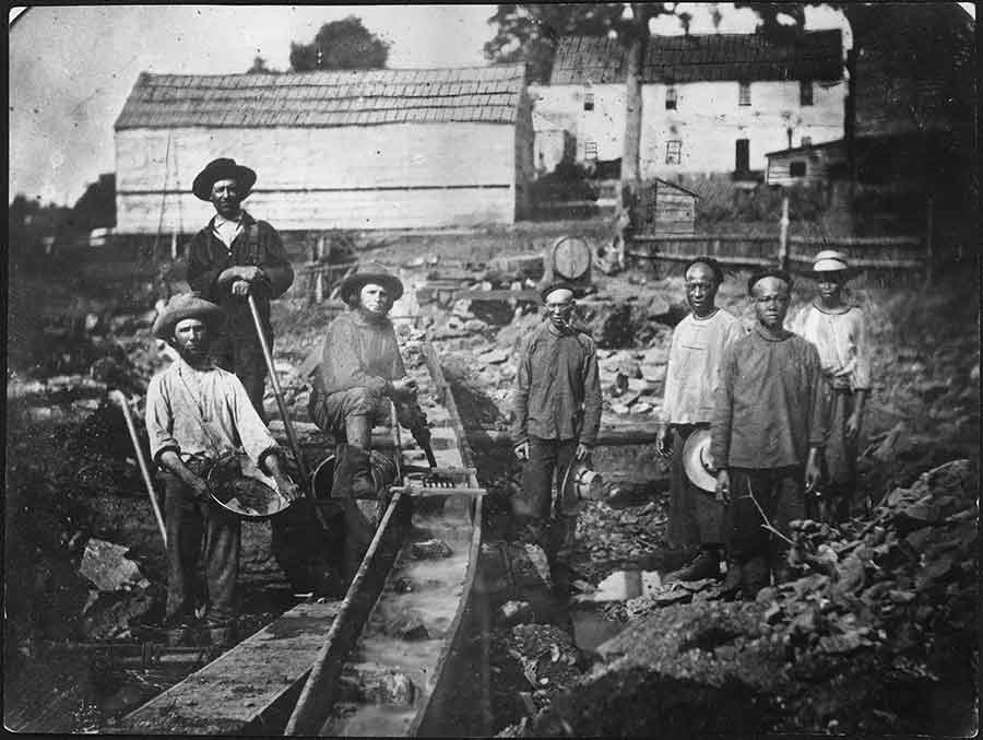 Miners at Auburn Ravine, California, 1852. Unknown photographer. The Huntington Library, Art Museum, and Botanical Gardens.