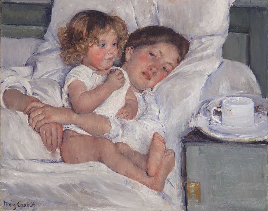 Mary Cassatt, Breakfast in Bed, 1897, oil on canvas, 23 x 29 in. Gift of the Virginia Steele Scott Foundation. The Huntington Library, Art Museum, and Botanical Gardens.
