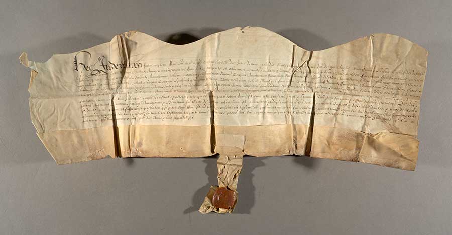 Indenture document from the Hastings Collection identifying the winning candidate in a local parliamentary election in March 1640