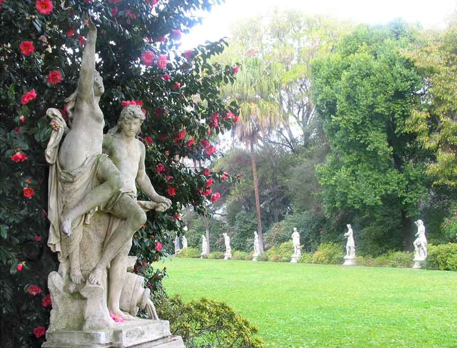 Lorenzo Mattielli, Alpheus and Arethusa, 1719–24, and the Italian statuary in the North Vista. The Huntington Library, Art Museum, and Botanical Gardens. Photo by John Sullivan.
