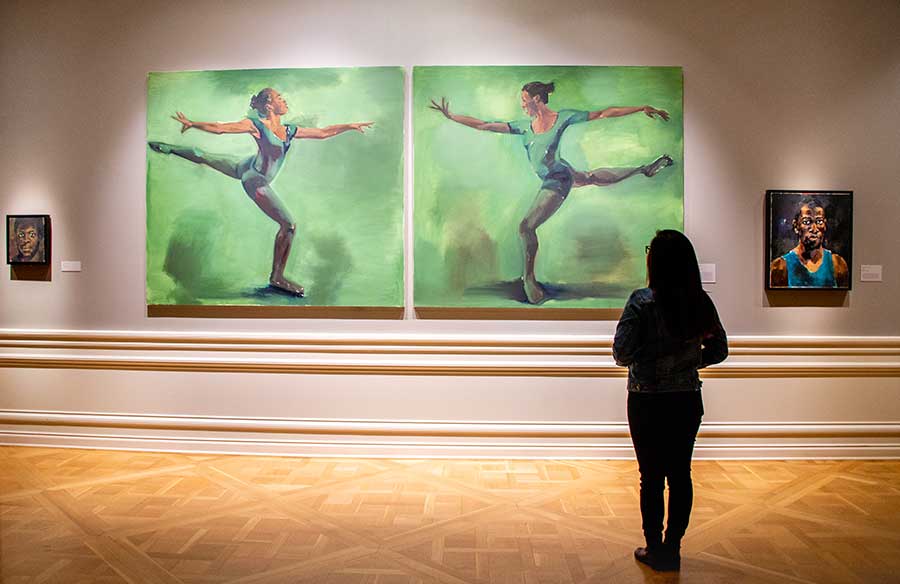 The exhibition “The Hilton Als Series: Lynette Yiadom-Boakye” is on view through May 11 in the Huntington Art Gallery. Photo by Deborah Miller.