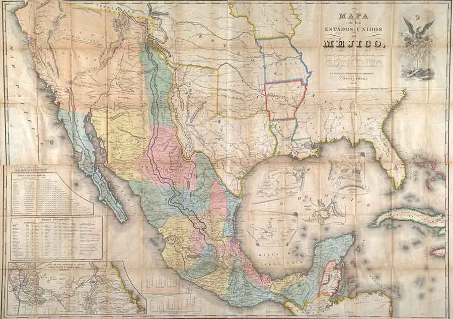 An 1847 treaty map used to redraw the border after the Mexican-American War is one of the primary source materials from The Huntington’s collections used in a new lesson plan for teachers. Students evaluate the ways these primary sources either challenge or support the U.S. government’s justification for the conflict. The Huntington Library, Art Museum, and Botanical Gardens.