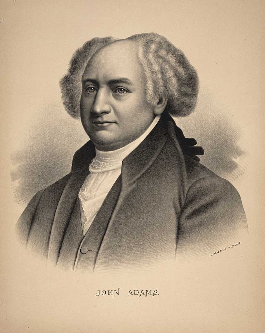 John Adams (1735–1826), second president of the United States from 1797 to 1801. Jay T. Last Collection of Graphic Arts and Social History. The Huntington Library, Art Museum, and Botanical Gardens.