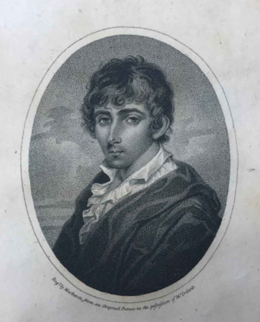 Image of William Henry Ireland, an engraving made in 1803. The Huntington Library, Art Museum, and Botanical Gardens.