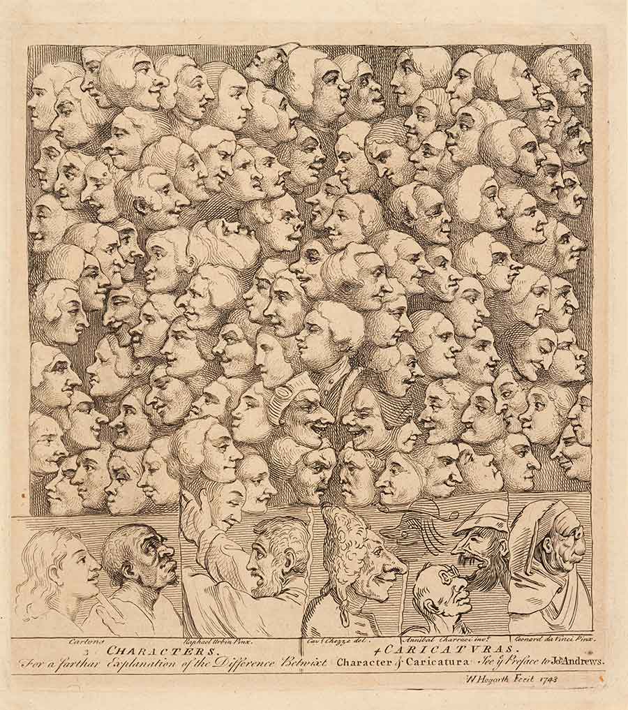 William Hogarth (1697–1764), Characters and Caricatures, 1743. The Huntington Library, Art Collections, and Botanical Gardens.