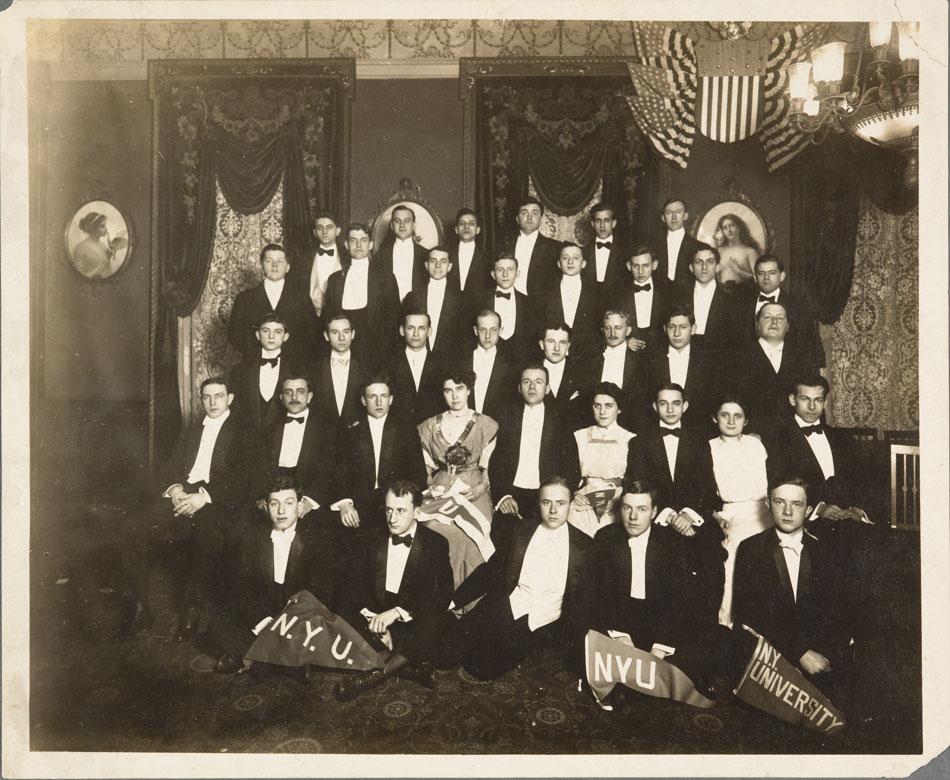 New York University law school class photo with Sonya Levien (second row, fourth from right), ca. 1908. Levien was among the first women to graduate from NYU Law and, after being admitted to the New York bar, was one of fewer than 600 female lawyers in the entire United States. The Huntington Library, Art Museum, and Botanical Gardens.