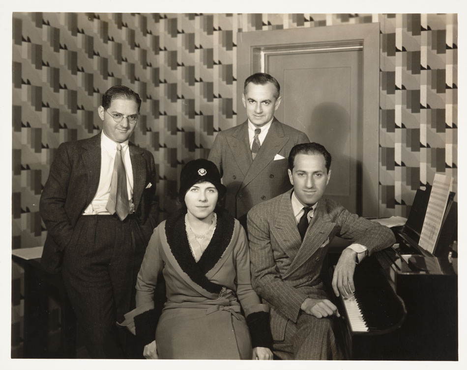 Sonya Levien, Ira Gershwin, George Gershwin, Guy Bolton, ca. 1930. Levien and Bolton wrote the script for Delicious, which was largely a vehicle for a miscellany of Gershwin music. The film did not do very well, but Levien’s friendship with the Gershwin brothers did. Levien later wrote a treatment for the 1945 fictionalized biopic of George Gershwin, Rhapsody in Blue. The Huntington Library, Art Museum, and Botanical Gardens.