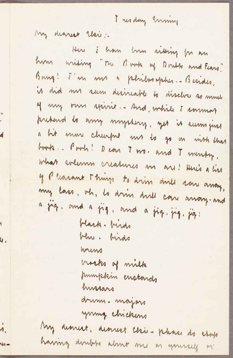 Wallace Stevens letter to Elsie Viola (Moll) Stevens, Dec. 8–9, 1908, Wallace Stevens papers. The Huntington Library, Art Collections, and Botanical Gardens.